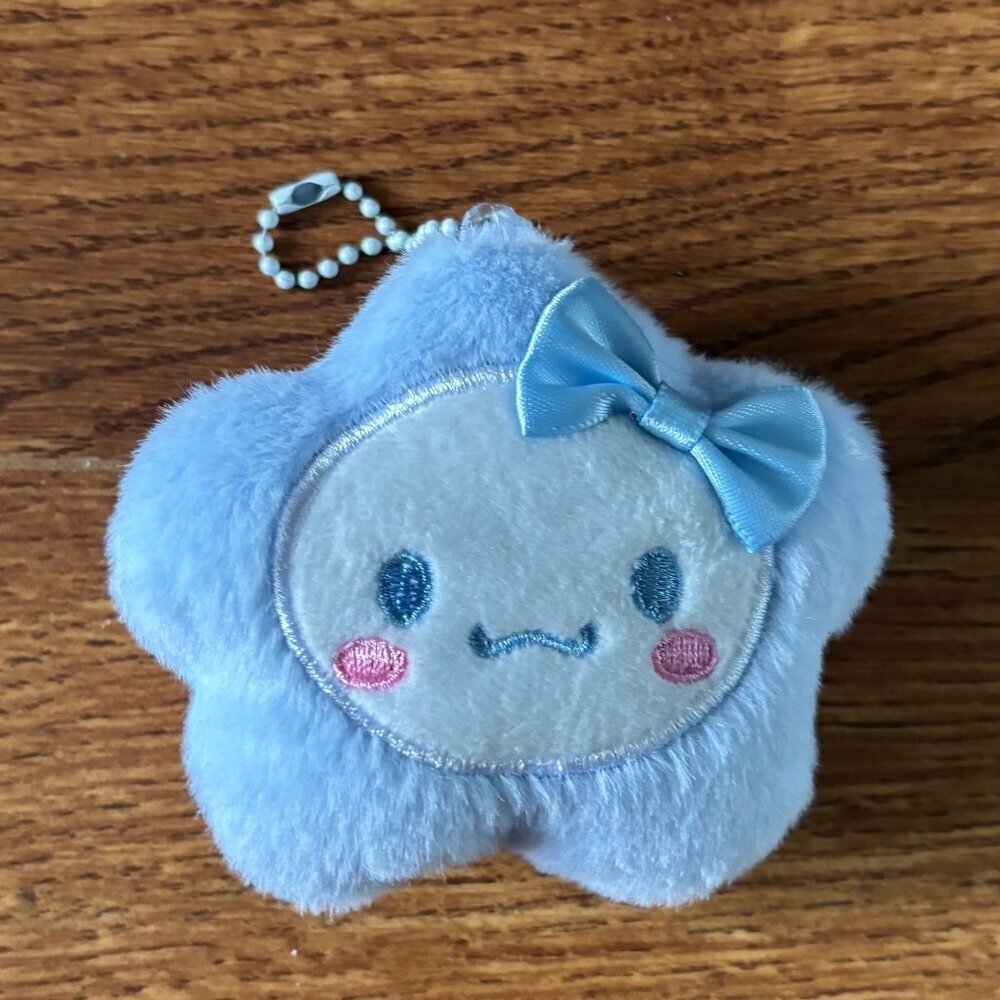 Blue star plush keychain bag charm